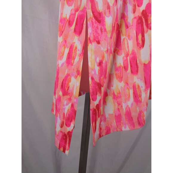 Susan Graver Pink Liquid Knit Asymmetric Hem Top Blouse Plus Size 1X - Picture 9 of 12